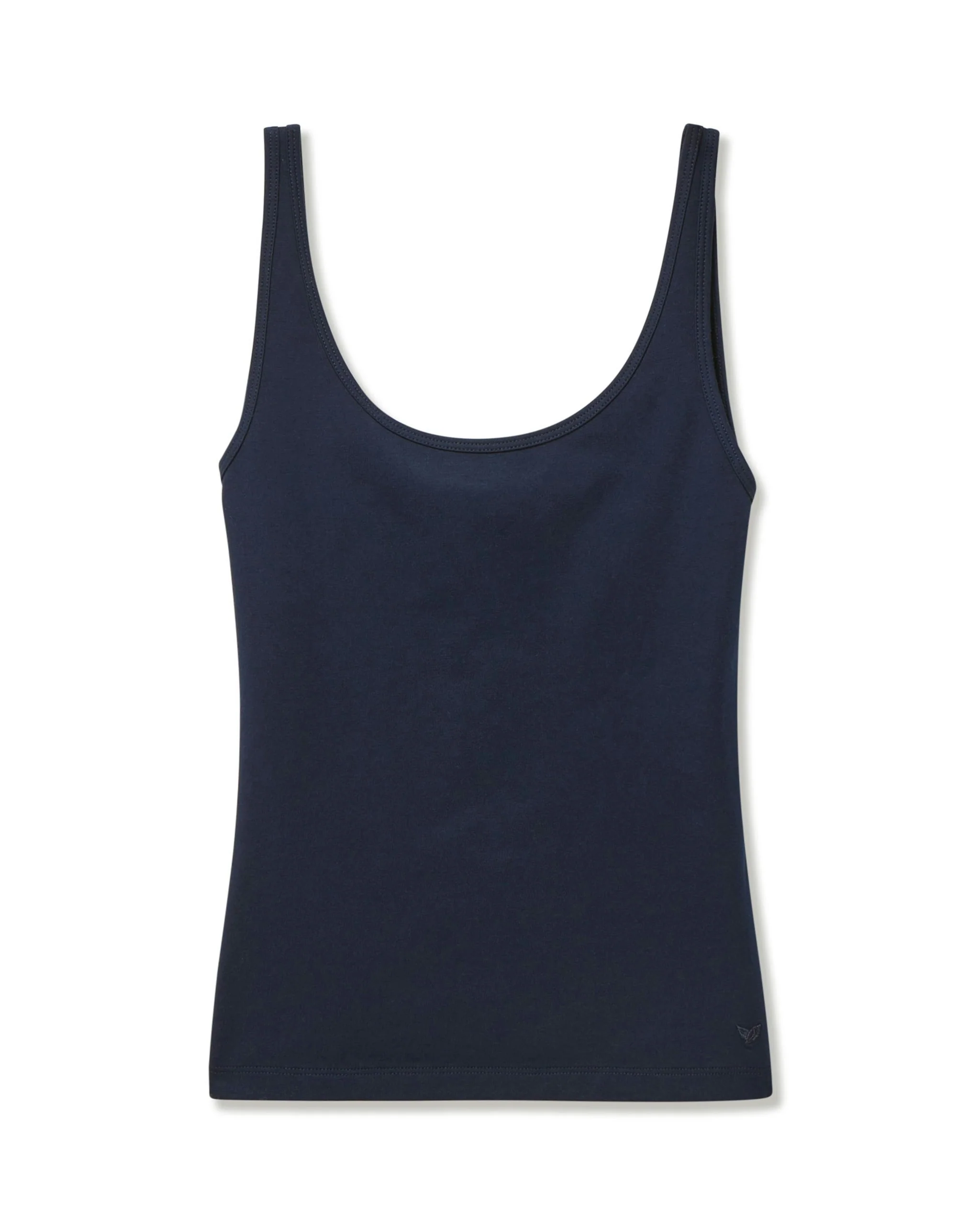 Women's Pima Scoop Tank in Navy - Image 6