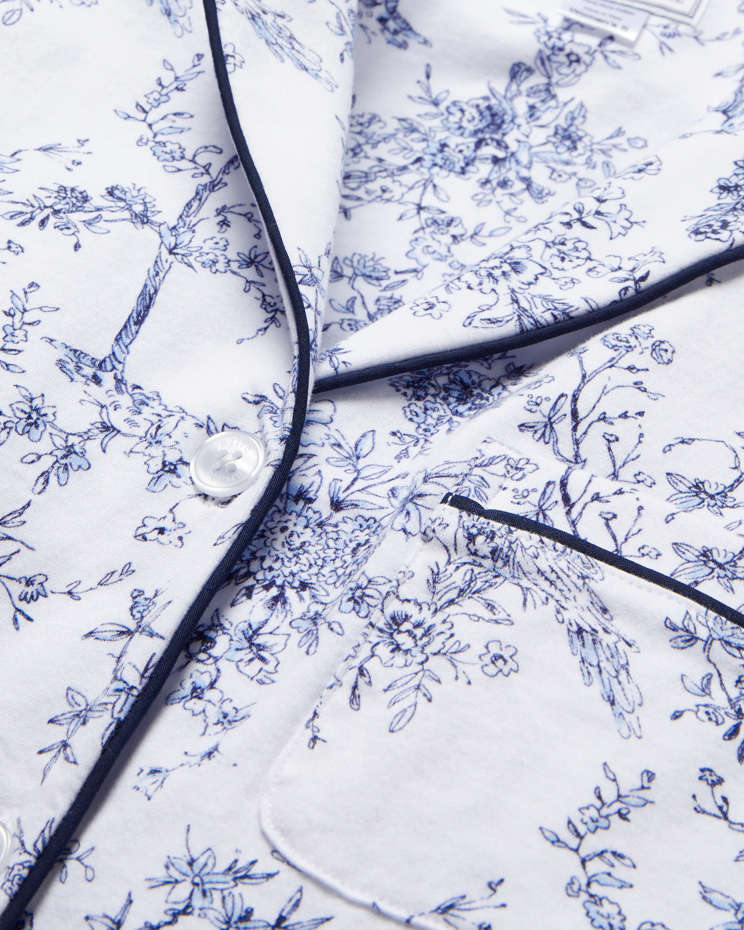 Women's Pima Short Sleeve Short Set in Timeless Toile - Image 5