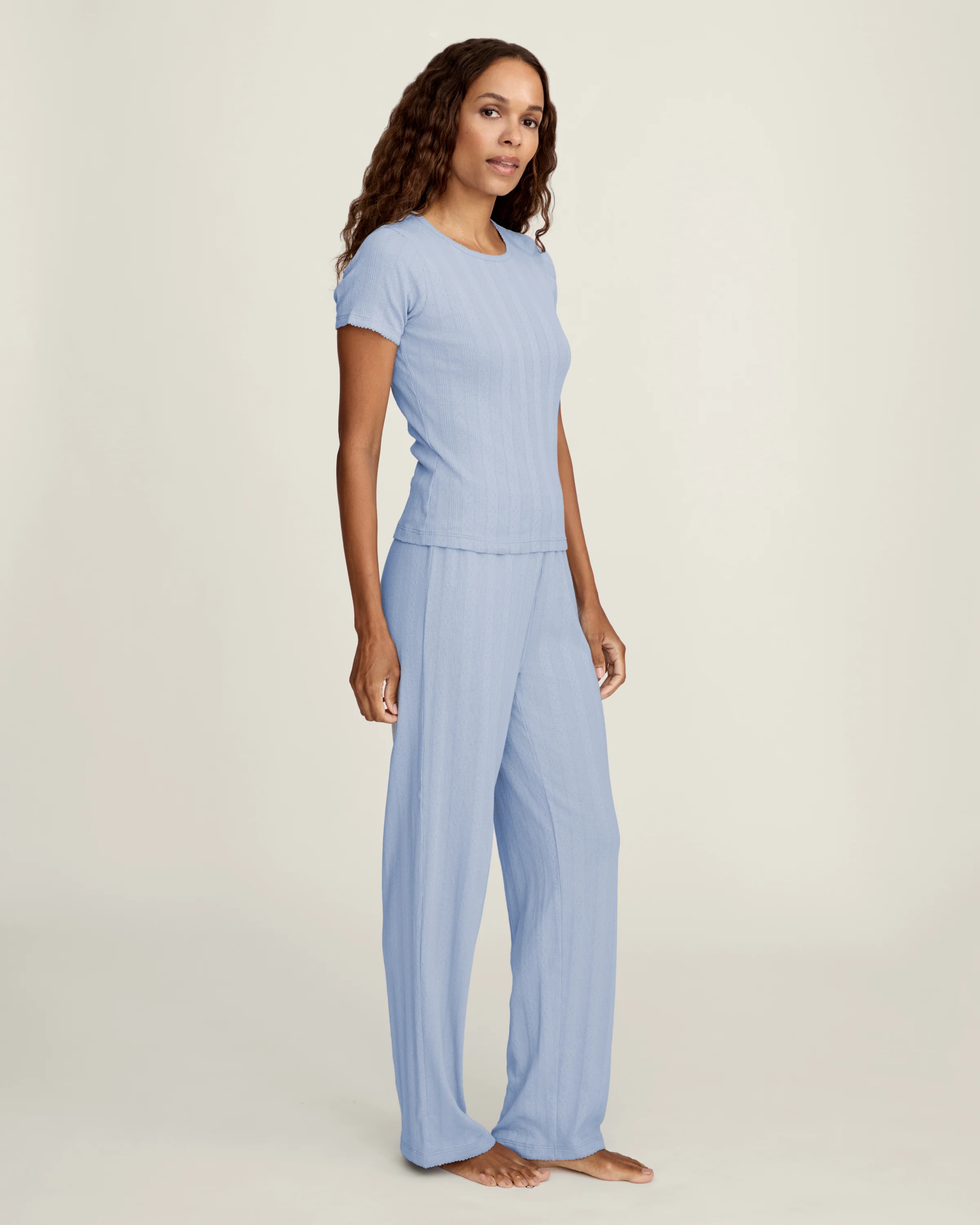 Women's Pointelle Pant in Periwinkle - Image 4