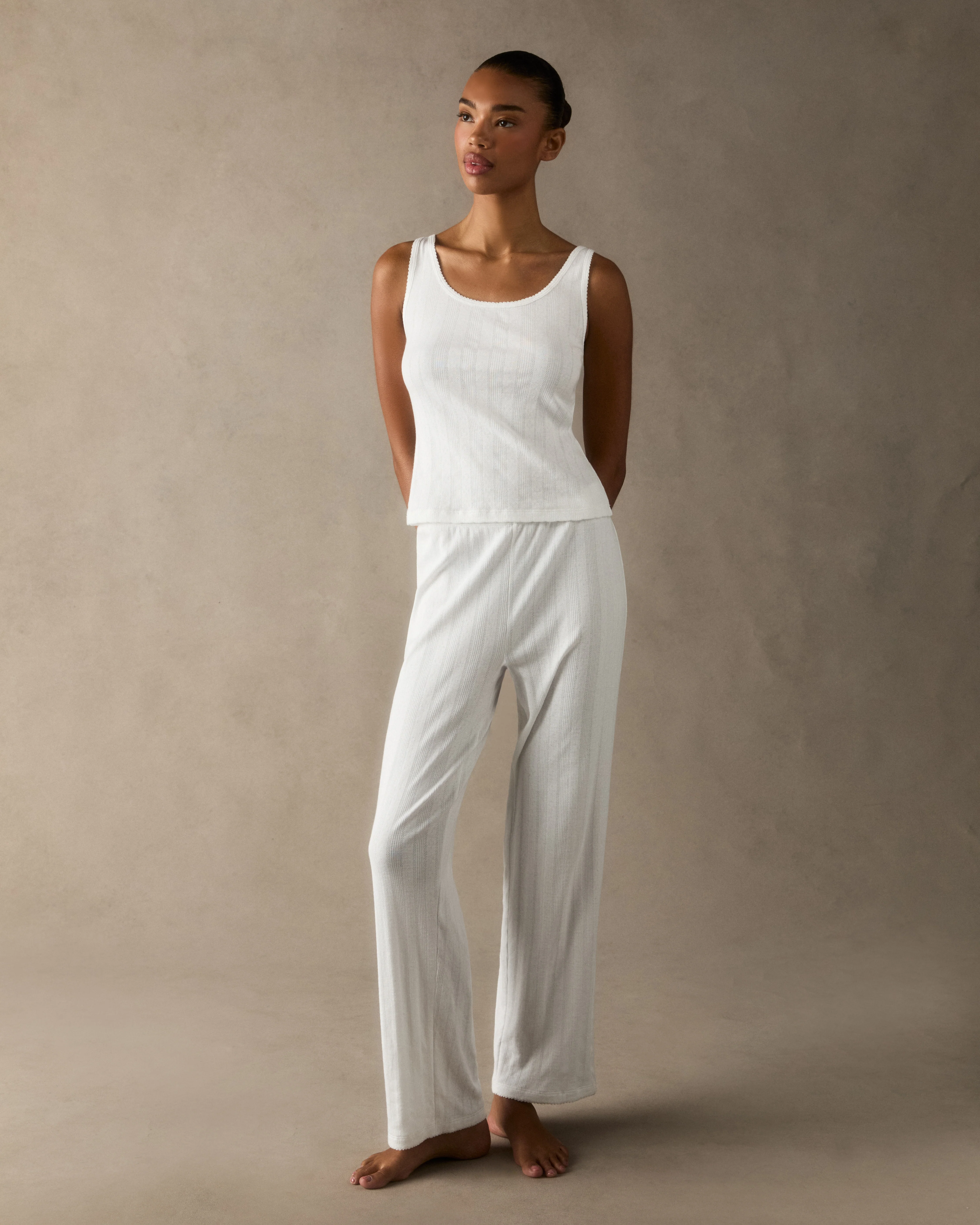 Women's Pointelle Pant in White - Image 6