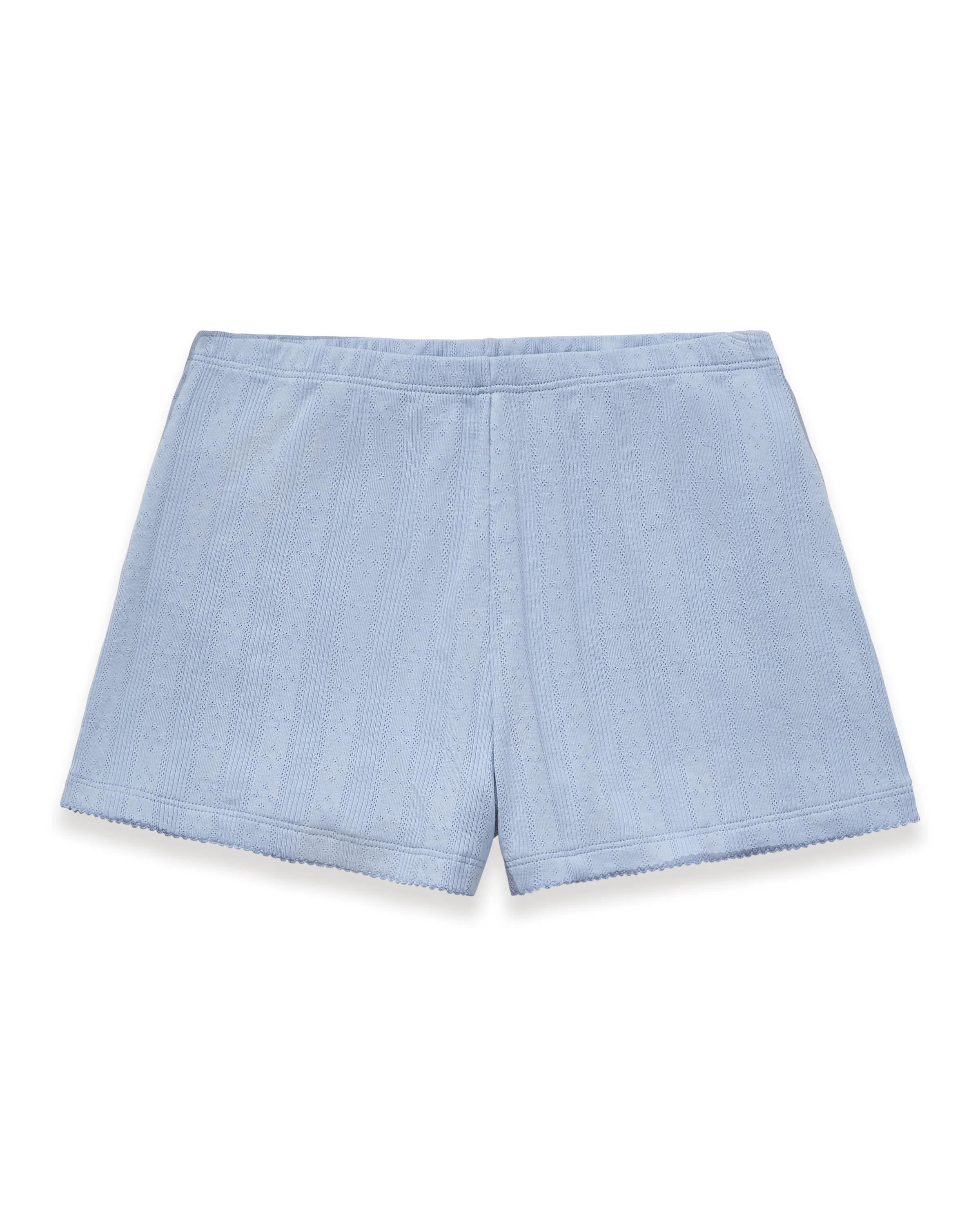 Women's Pointelle Shorts in Periwinkle - Image 6