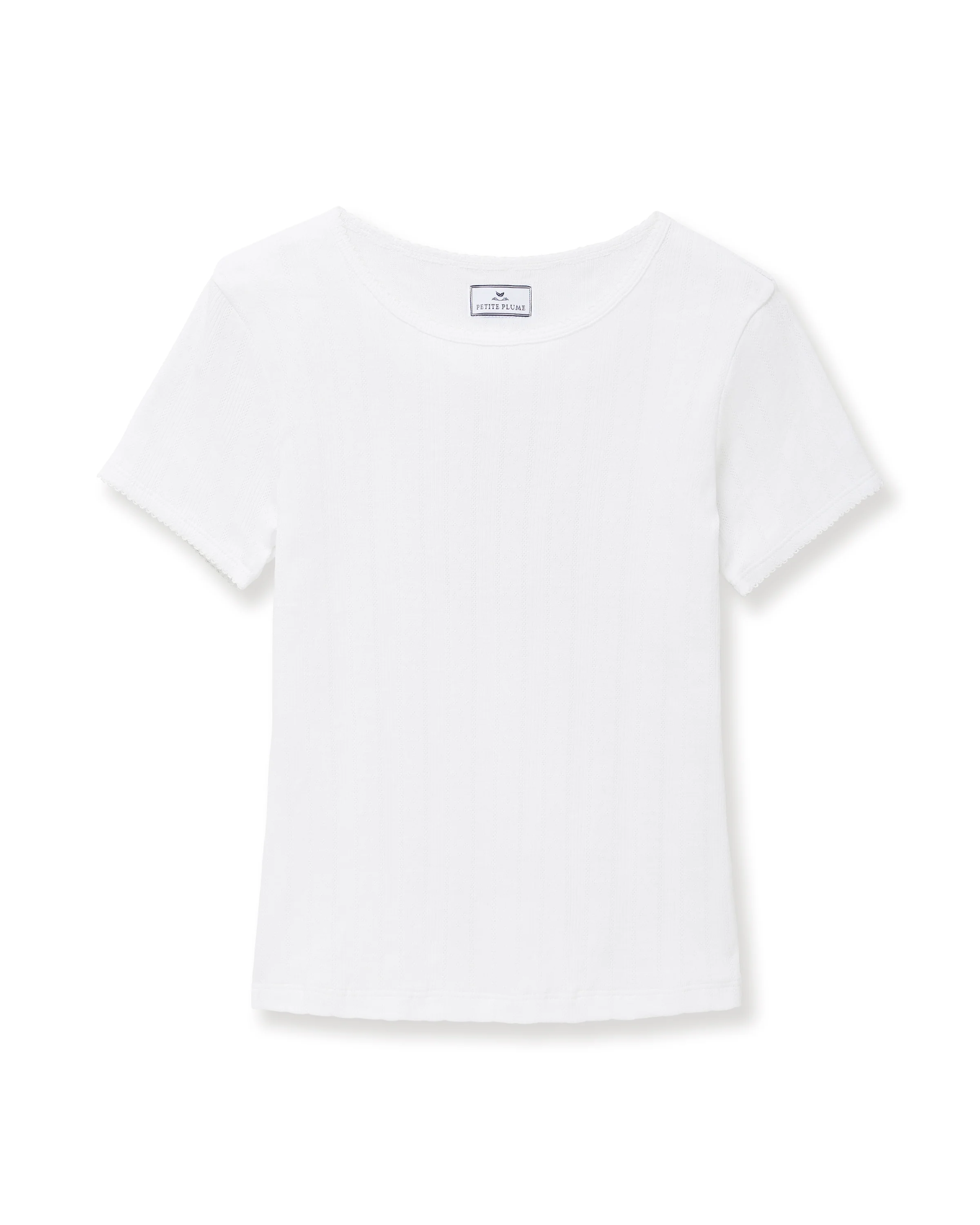 Women's Pointelle T-Shirt in White - Image 5