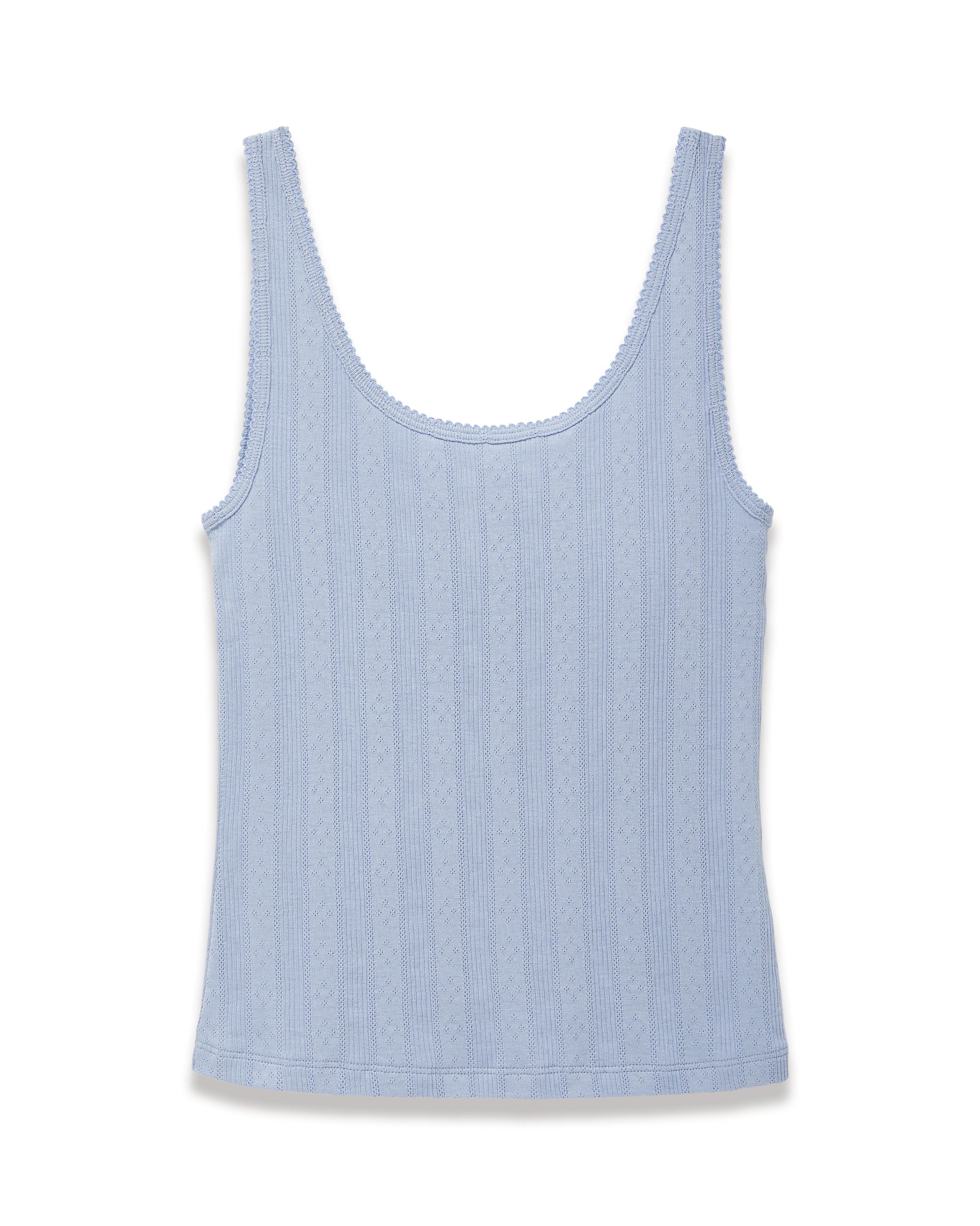 Women's Pointelle Tank in Periwinkle - Image 6