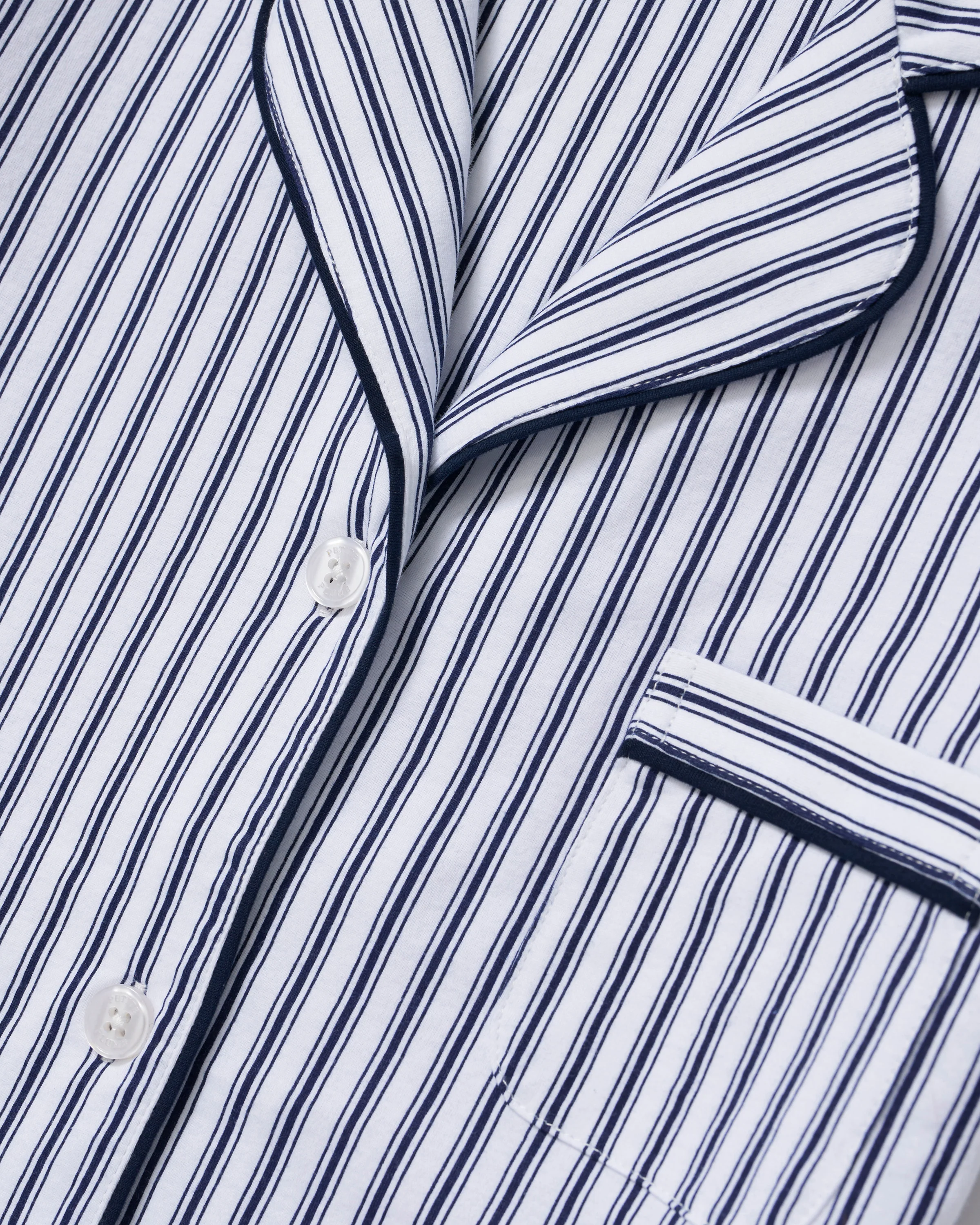 The Poppy Lightweight Pima Short Set in Navy French Ticking - Image 5