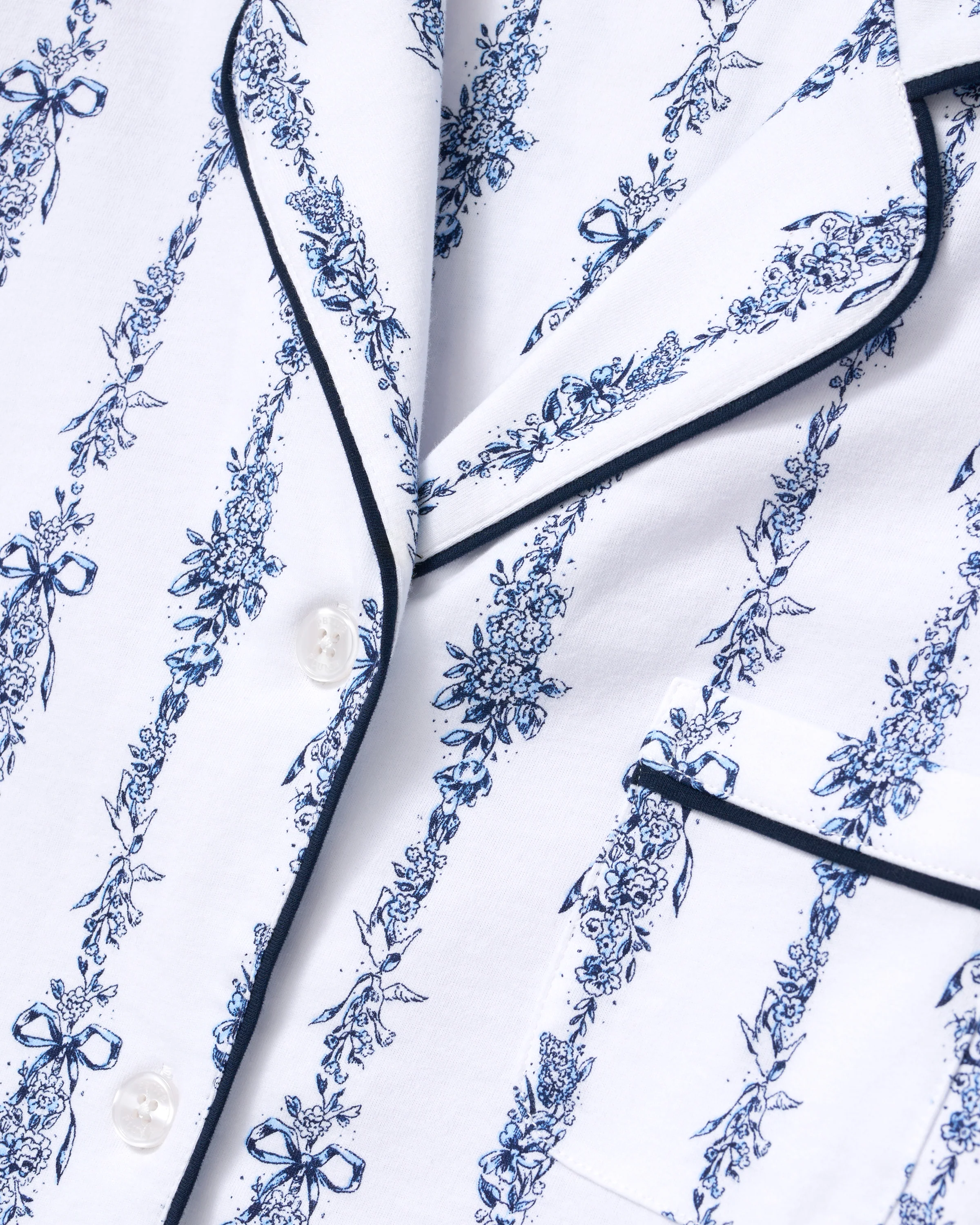 The Poppy Pima Short Set in Navy Mayfair Toile - Image 6