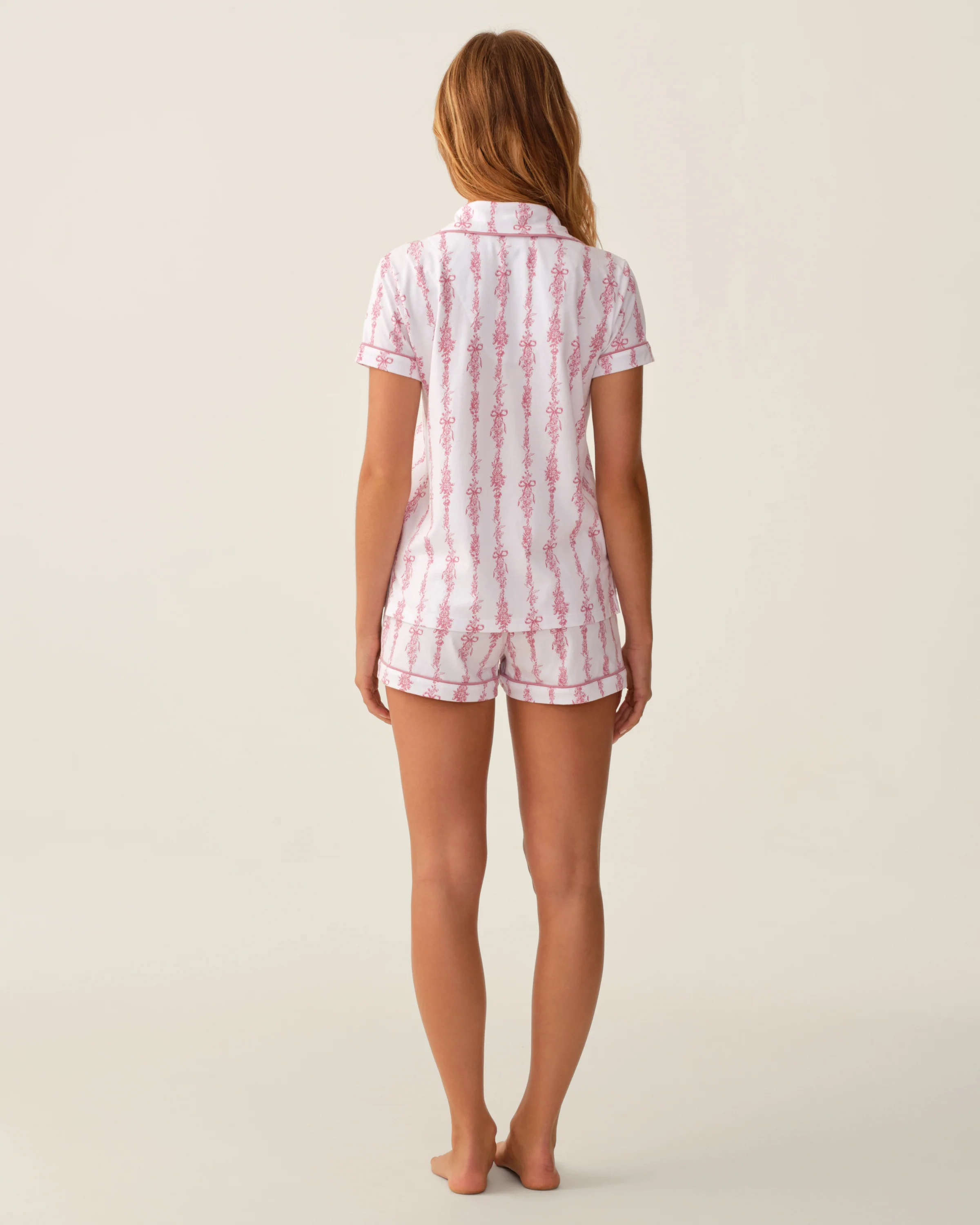 The Poppy Pima Short Set in Pink Mayfair Toile - Image 4