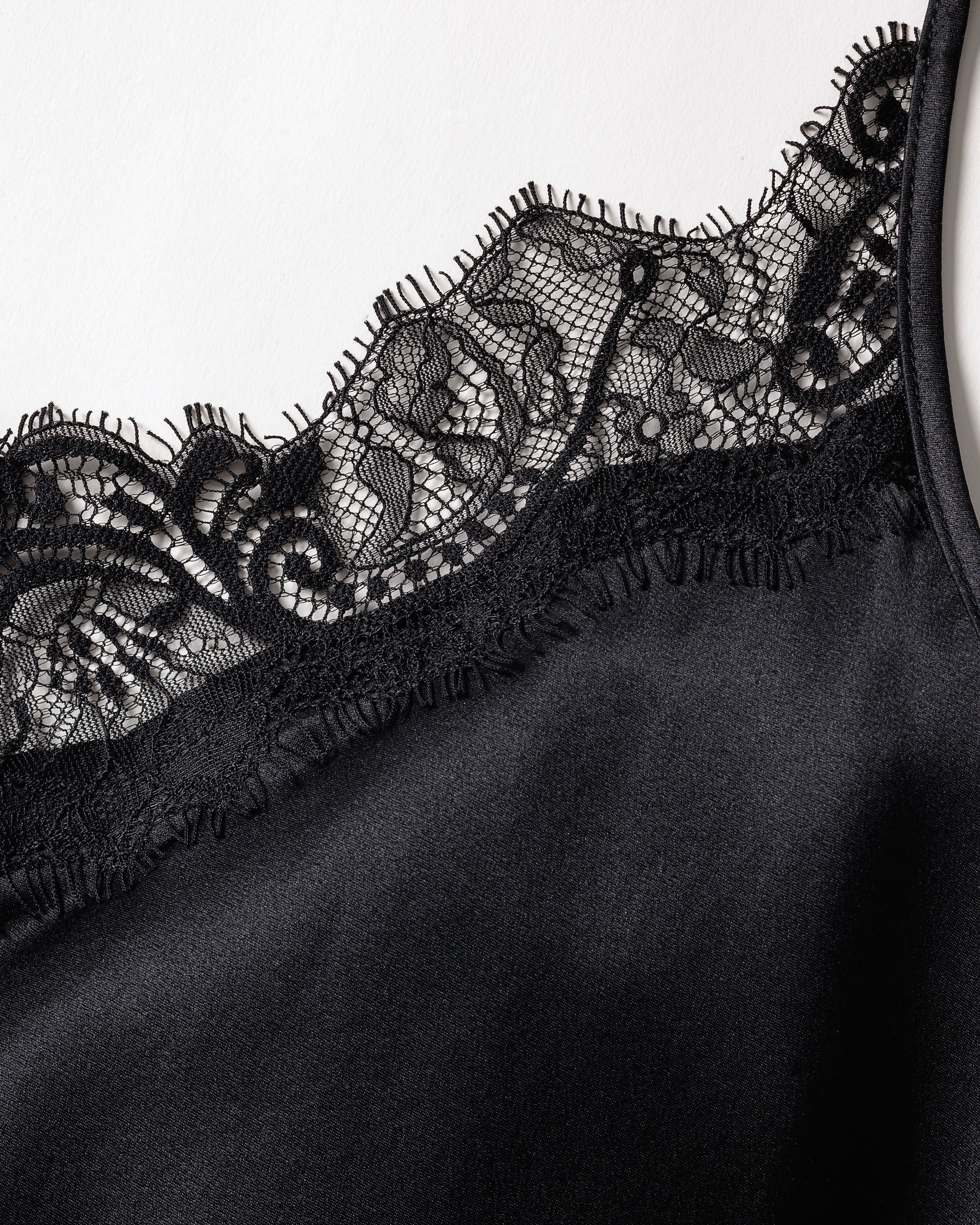 Women's Silk Lace Cami Short Set in Black - Image 7