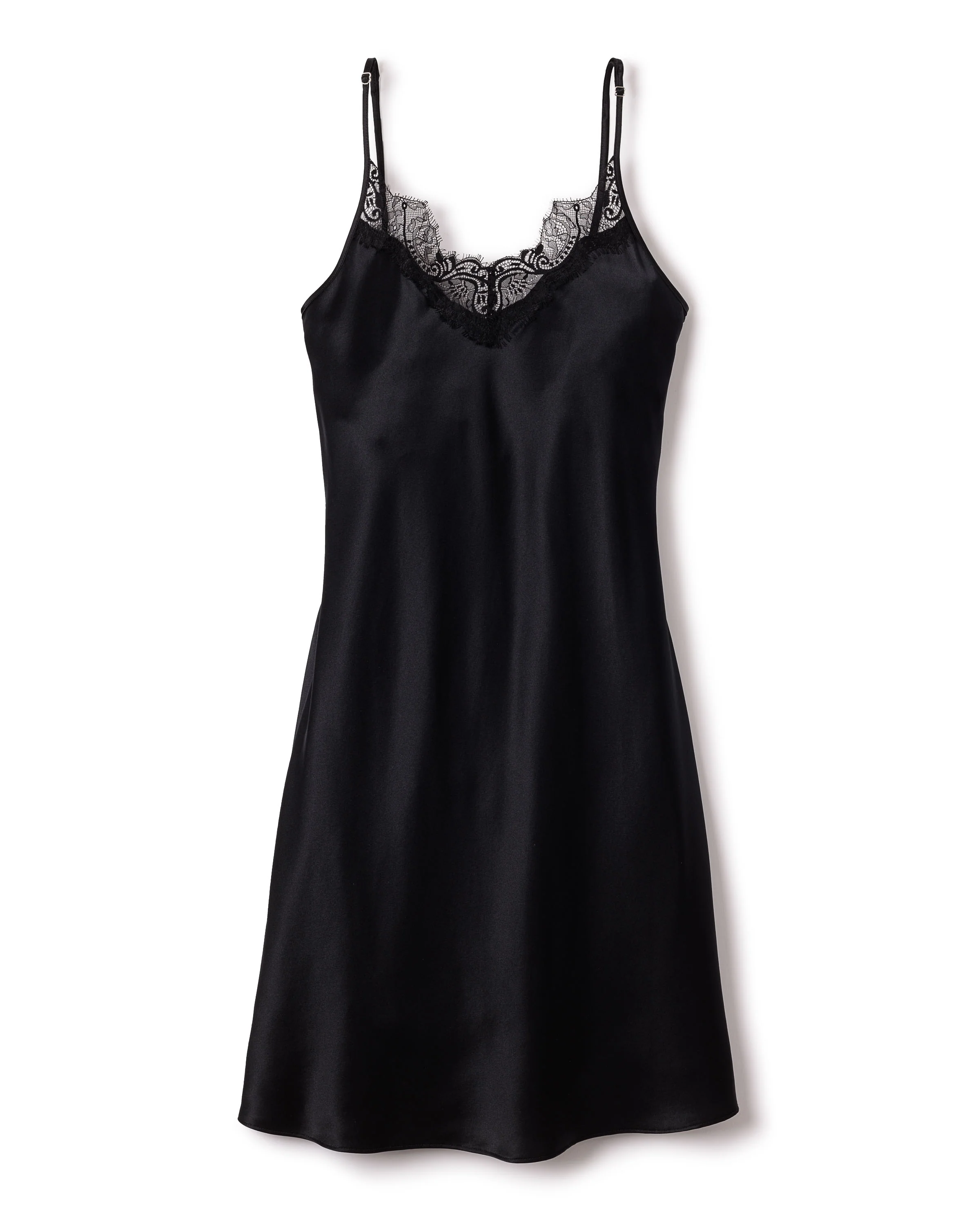 Women's Silk Lace Slip Dress in Black - Image 5