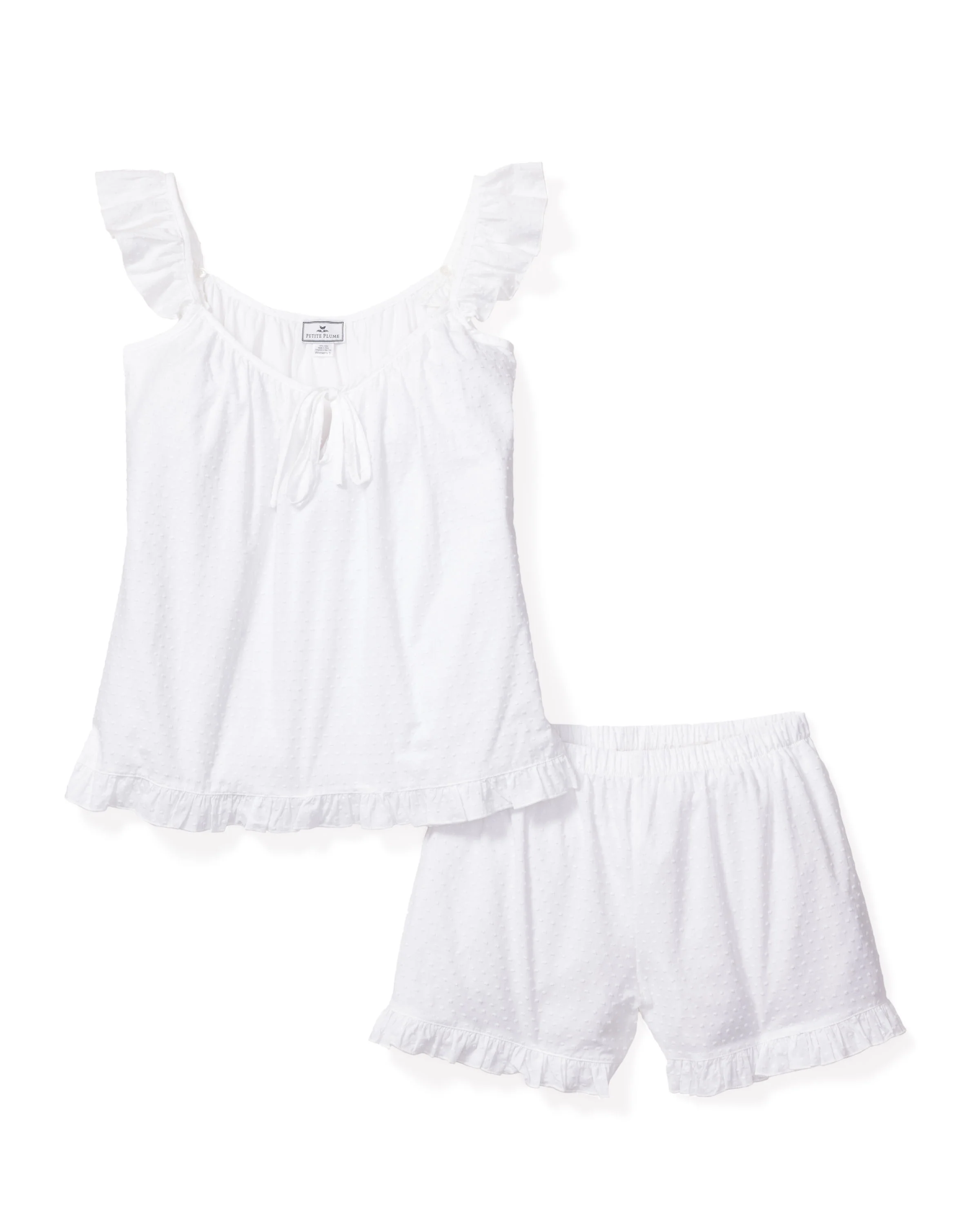 Women's Swiss Dots Celeste Short Set in White - Image 6