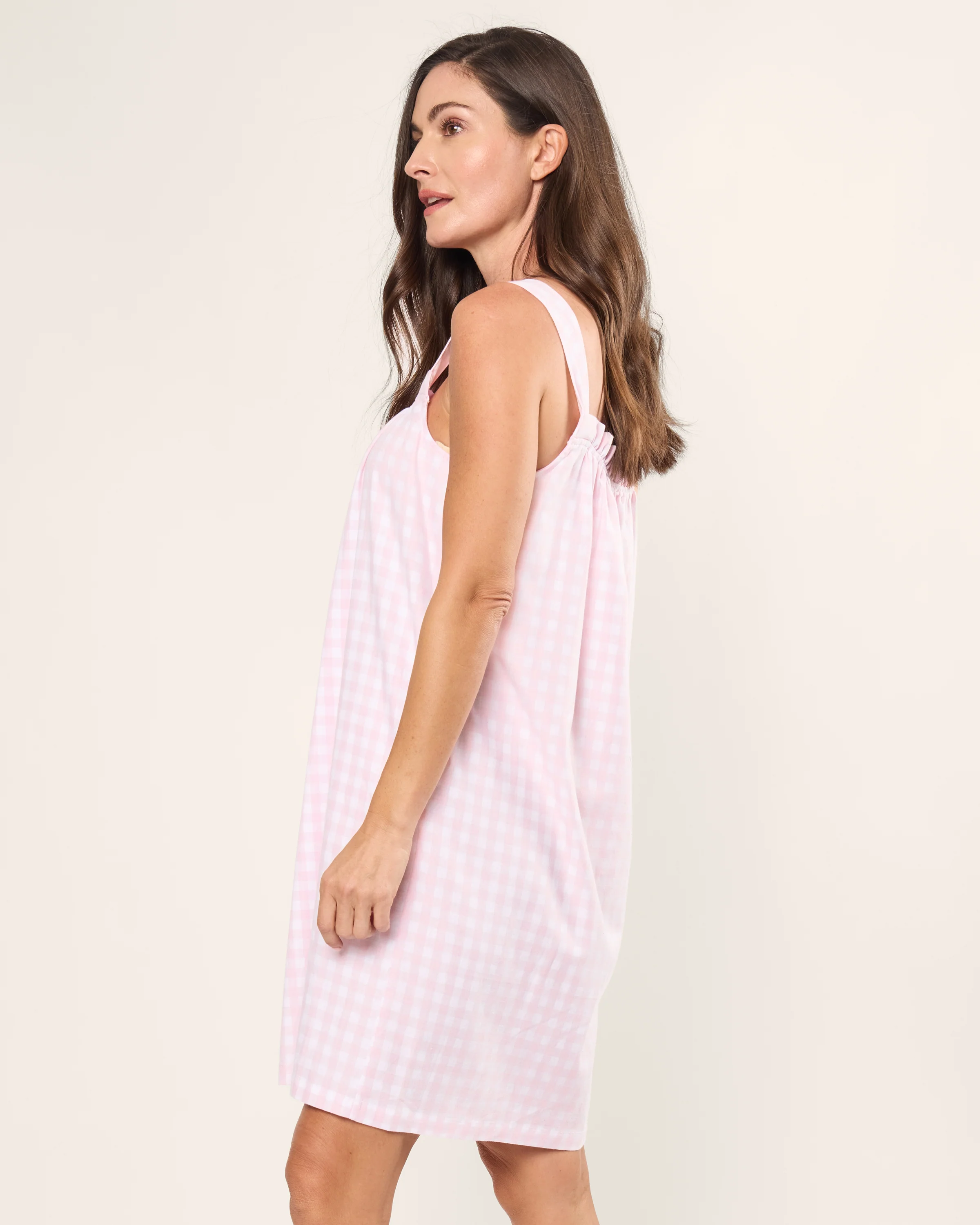 Women's Twill Annabelle Nightgown in Pink Gingham - Image 3