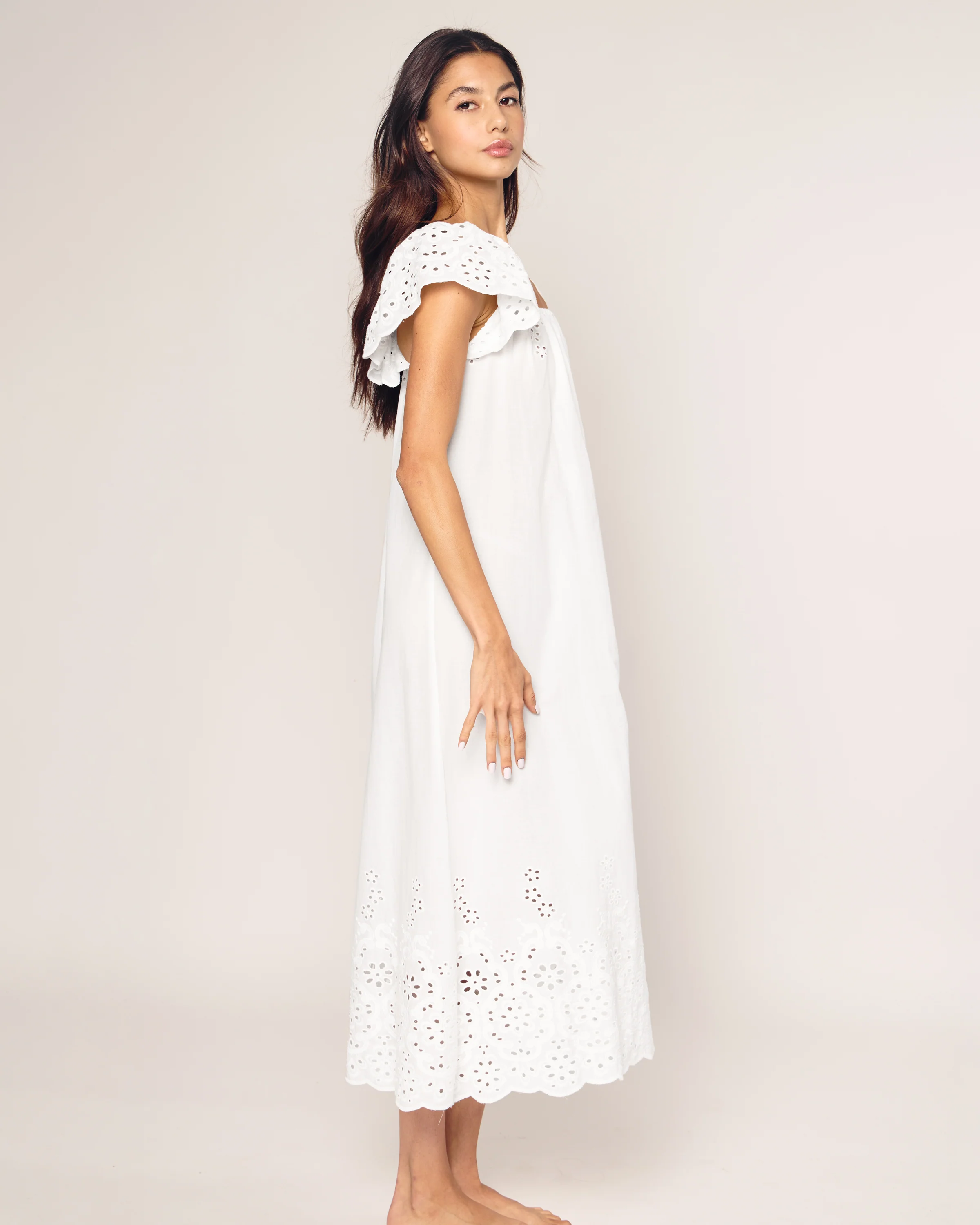 Women's Twill Ava Nightgown in White - Image 2