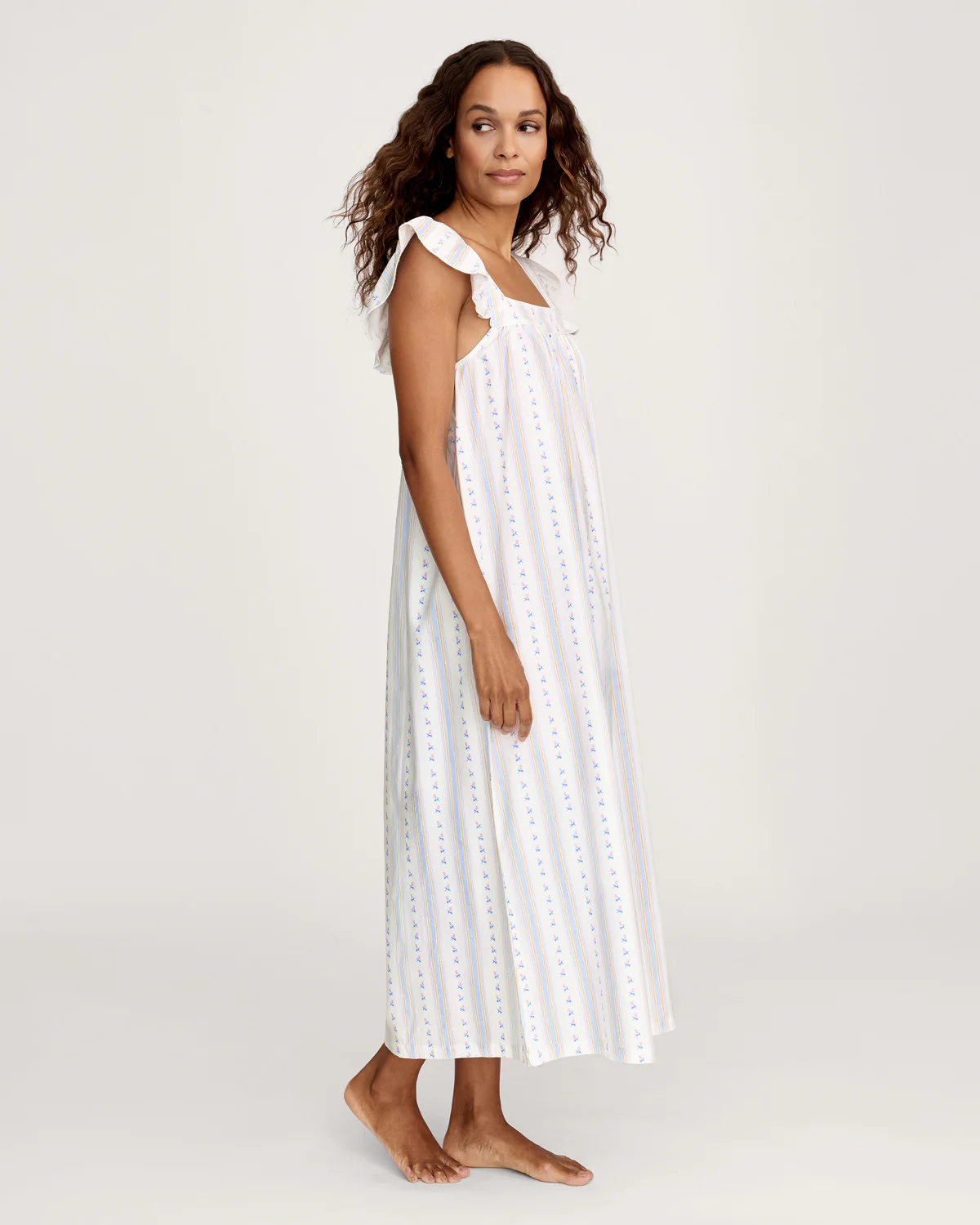 Women's Twill Clara Nightgown in Cottage Stripe - Image 3