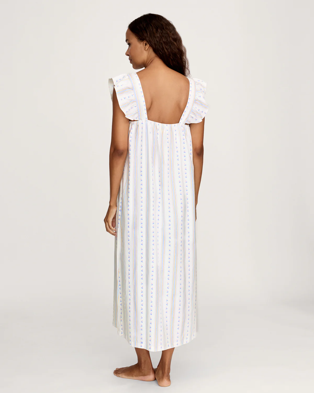 Women's Twill Clara Nightgown in Cottage Stripe - Image 4