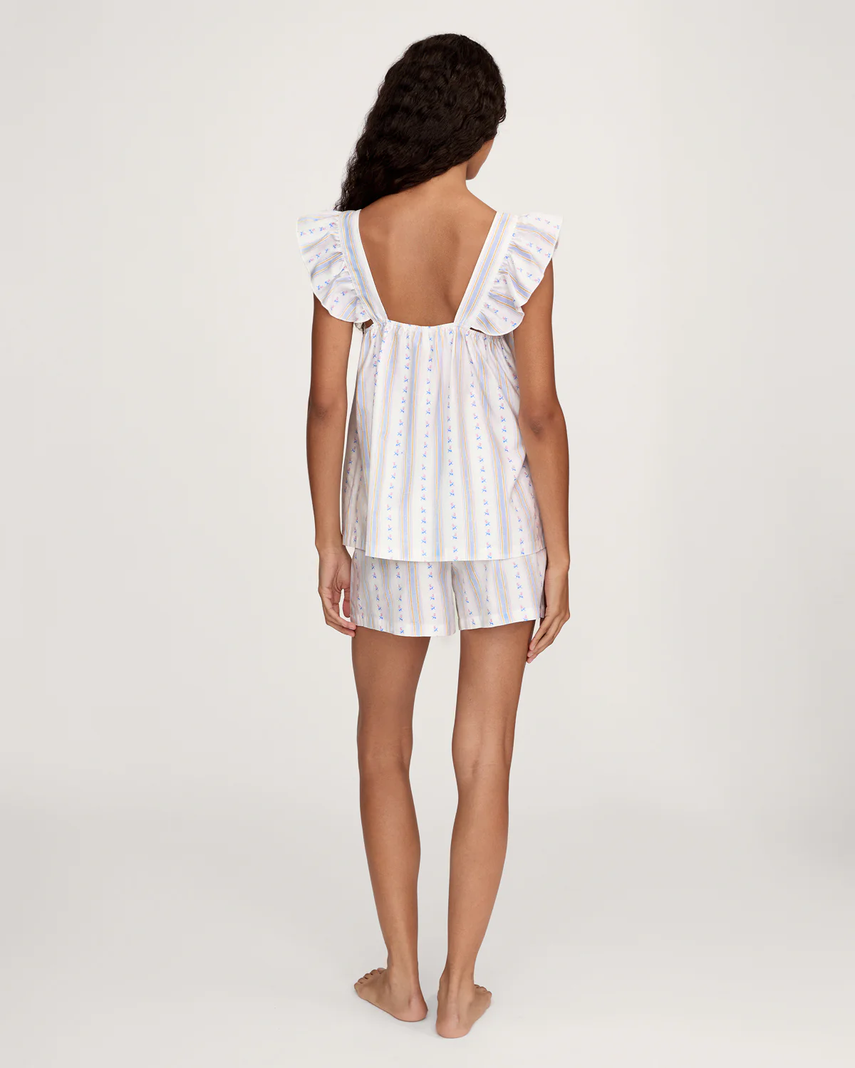 Women's Twill Clara Short Set in Cottage Stripe - Image 6