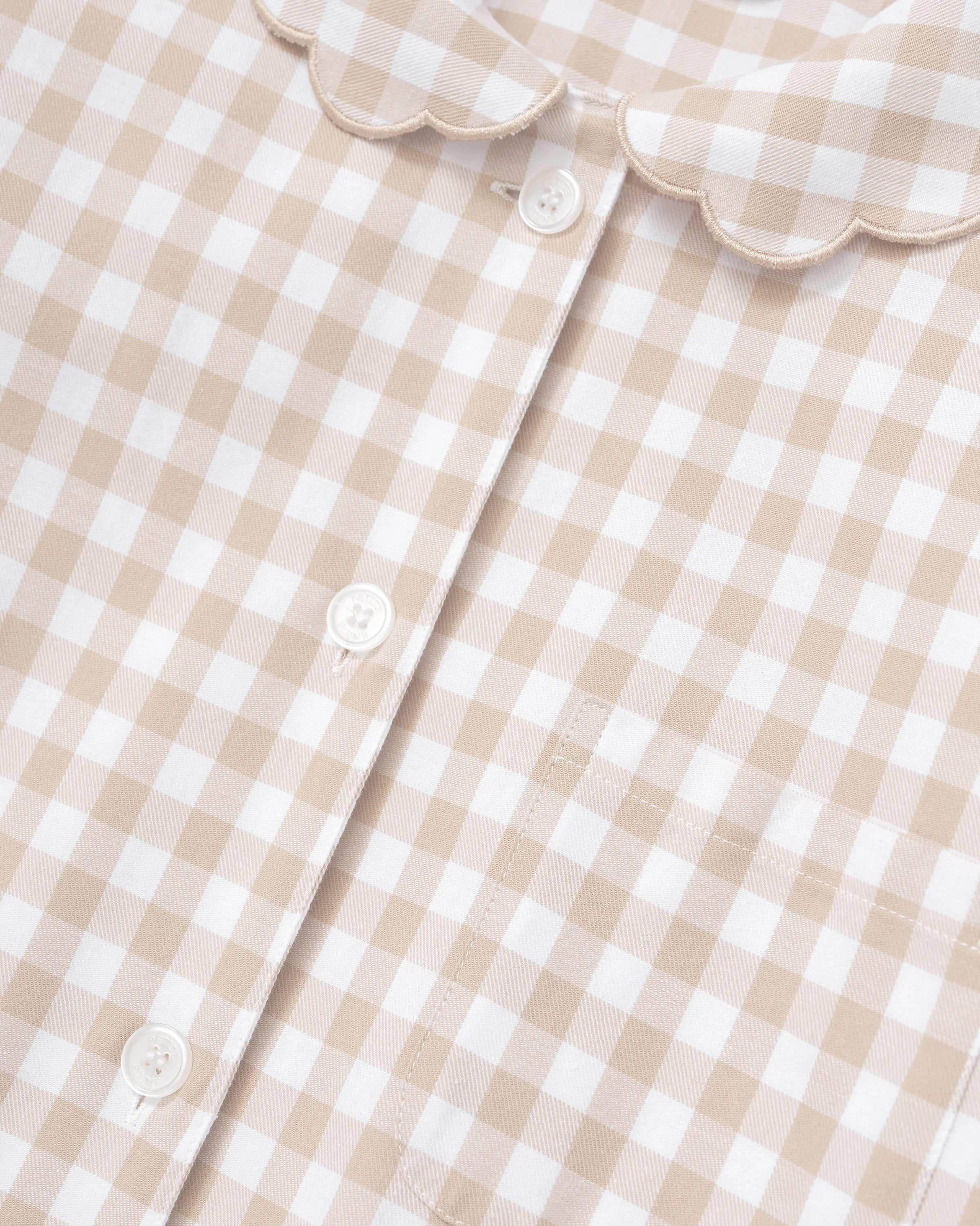 Women's Twill Colette Pajama Set in Camel Gingham - Image 9