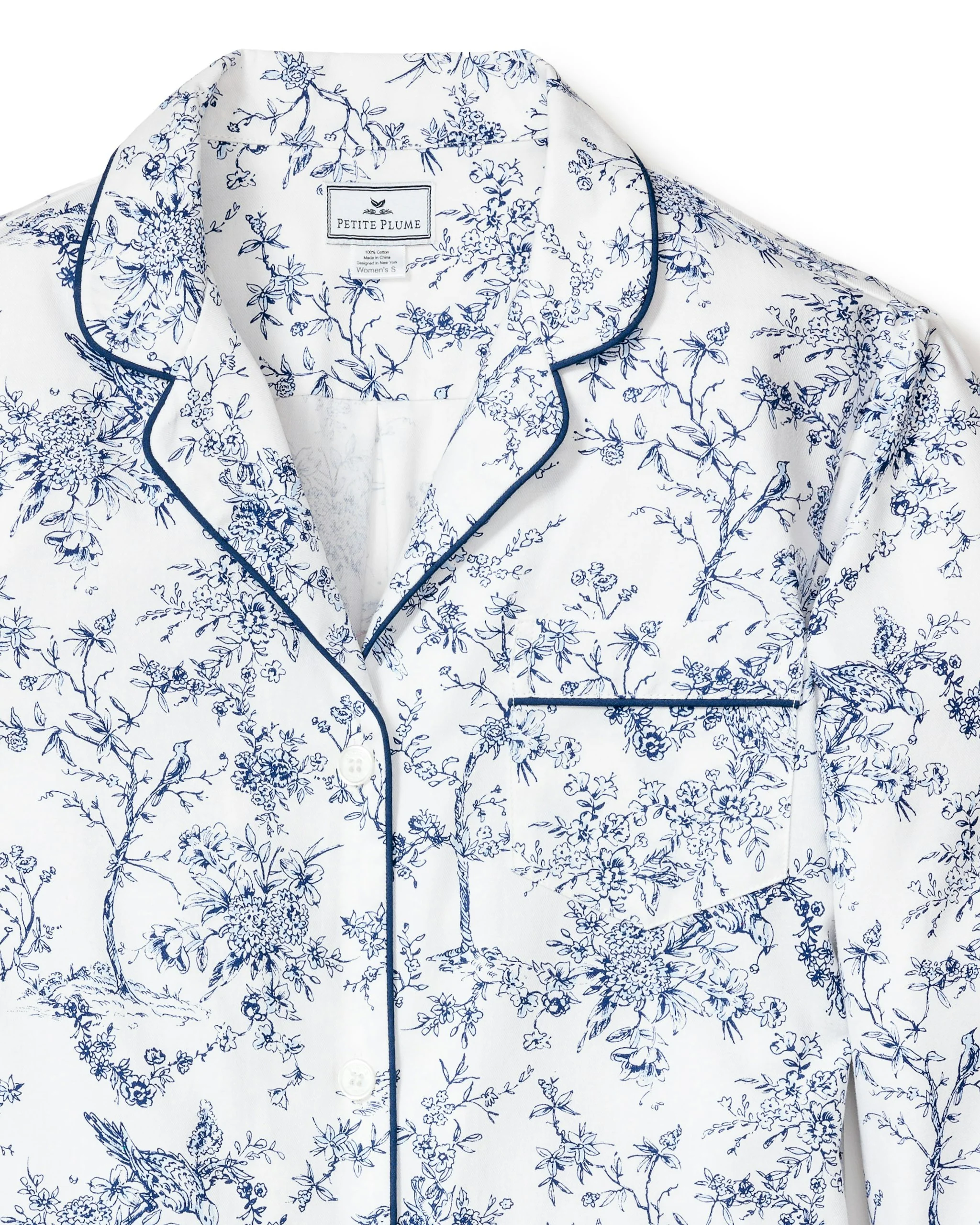 Women's Twill Nightshirt in Timeless Toile - Image 4