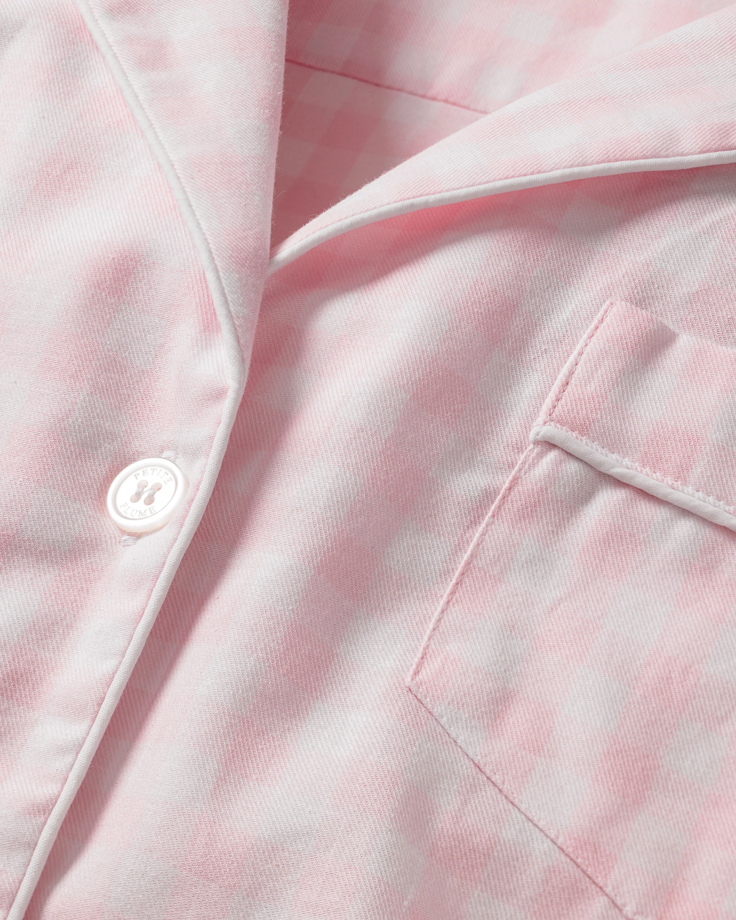 Women's Twill Pajama Set in Pink Gingham - Image 4