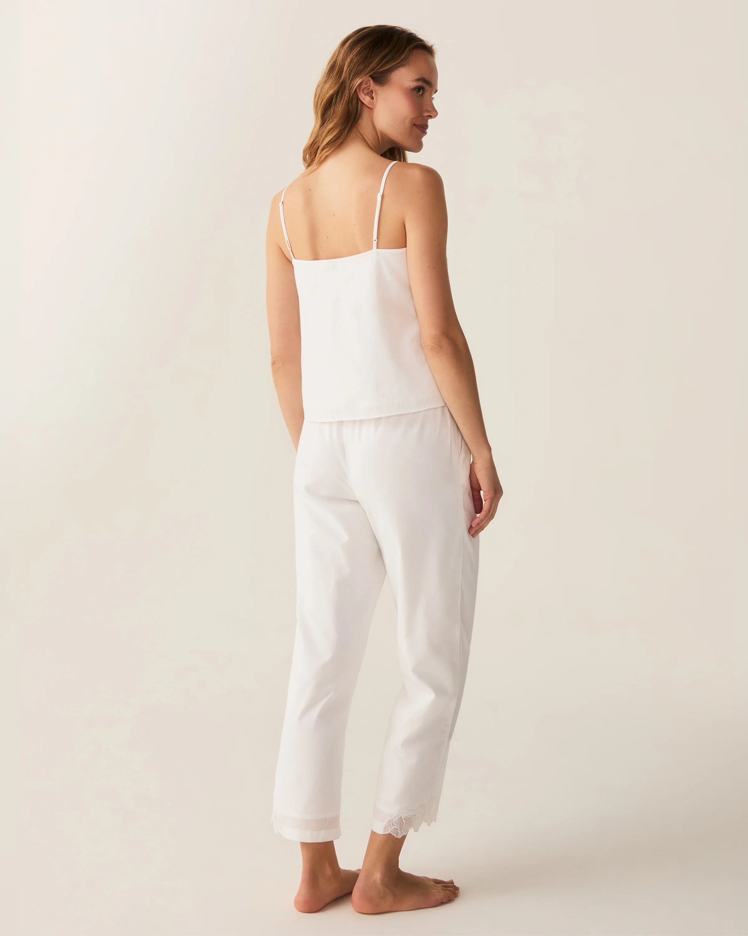 Women's Voile Fleur Cami Pant Set in White - Image 4