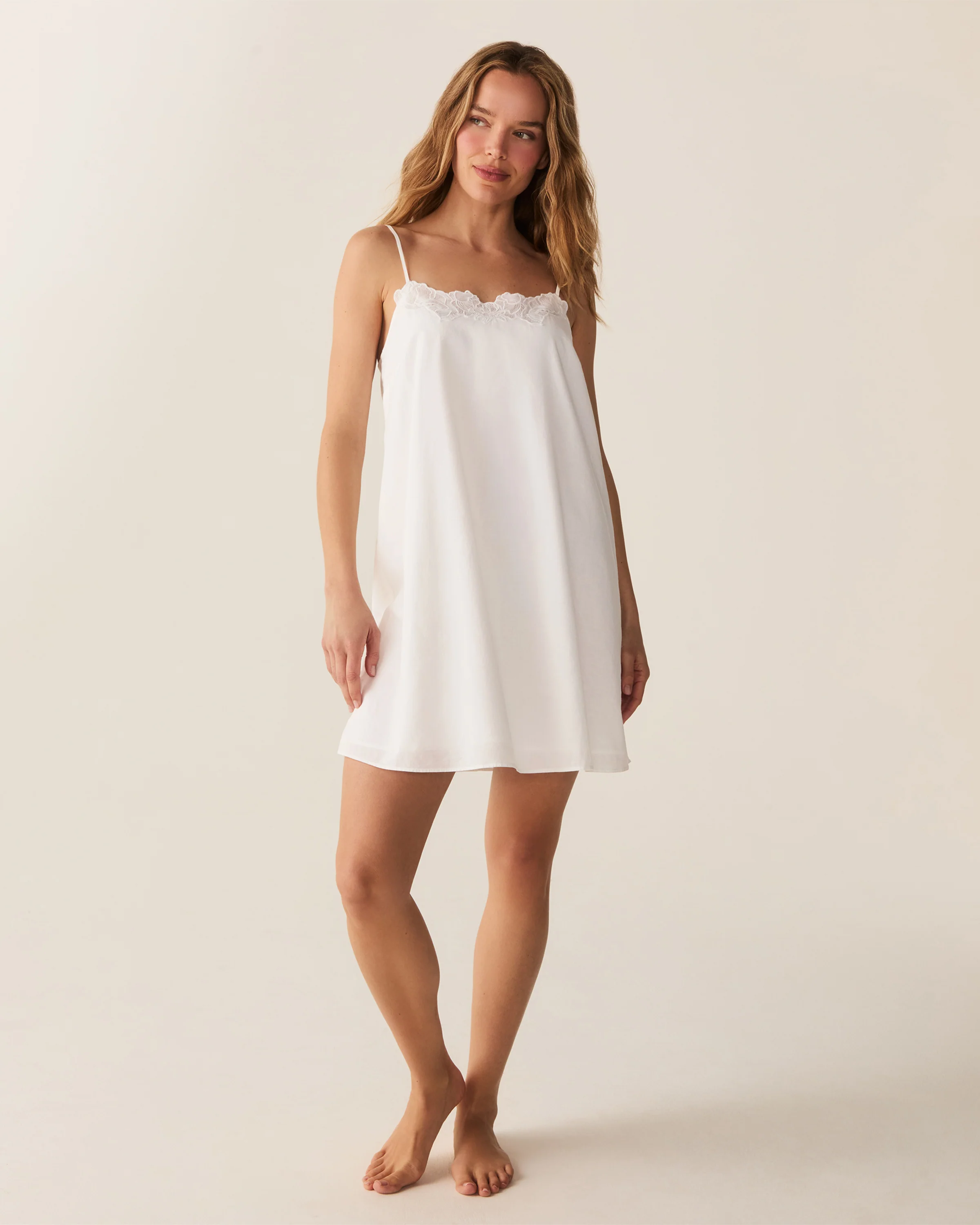 Women's Voile Fleur Slip in White - Image 3