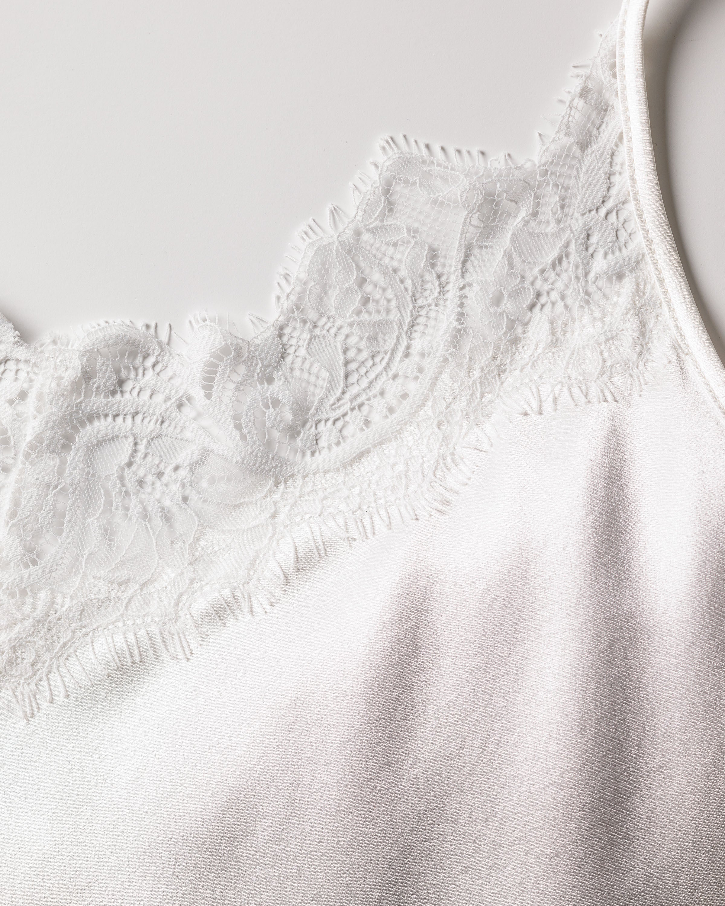 Women's Silk Lace Slip Dress in White - Image 6